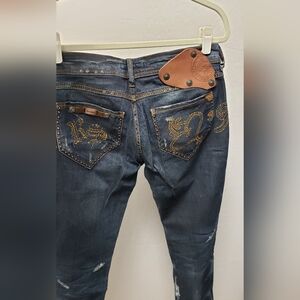 Free people revolve Rossodisera Italy brand jeans 27 Swarovski crystals revolve